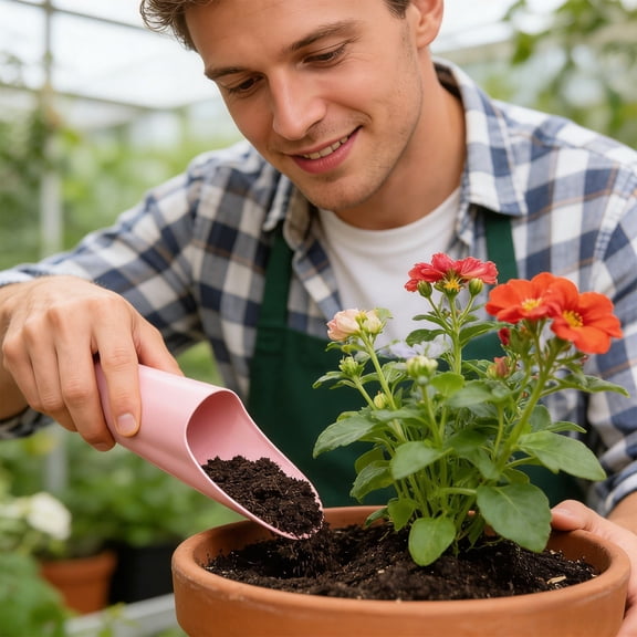 Gardening Shovel with Conical Bucket for Effortless Planting and Paving, Ideal for Potting Soil and Filling Gaps in Flower Pots, Perfect Tool for Home Gardeners and Plant Enthusiasts