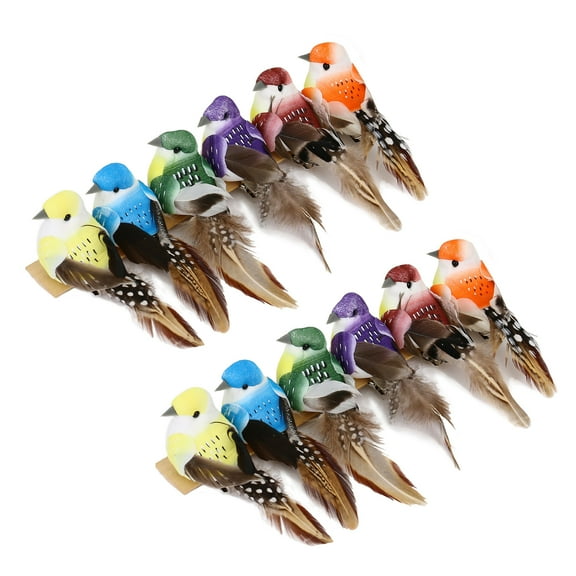 Gardening Simulation Bird Yard Ornaments Artificial Birds Fake Foam Colorful Decoration Props Clip DIY Craft Durable