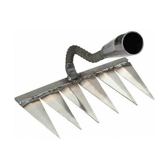 Iron Rake, Gardening Tool: Heavy Duty 5-Tooth Design For Effective Soil Loosening, High Carbon Steel Weeding Rake For Yard Work And Landscaping Tasks