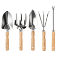 thumbnail image 1 of Gardening Tool Set, 5 Pack Gardening Hand Tools Includes Trowel, Transplanter, Cultivator, Weeder, and Hand Rake with Ergonomic Handle, Stainless Steel Material, Rust-Proof Garden Tools Set, 1 of 7