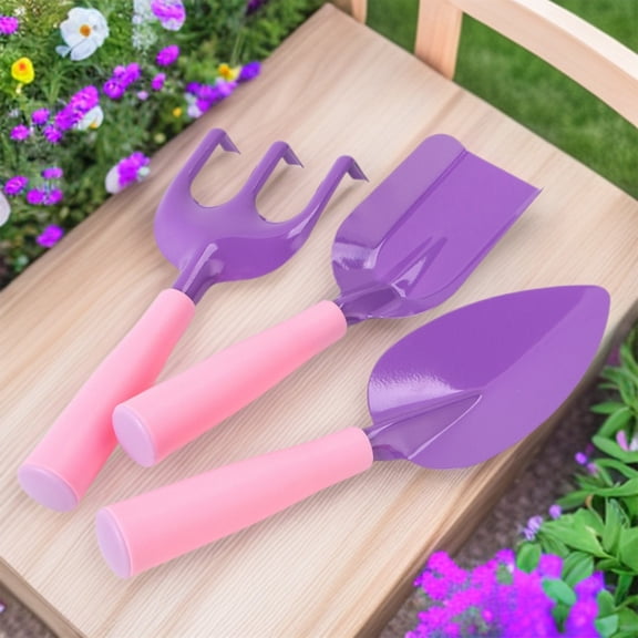 Gardening Tool Set, Small Shovel and Rake, Three-Piece Parent-Child Planting Kit, Beach Sand Digging Hand Tools for Outdoor Fun and Balcony Care