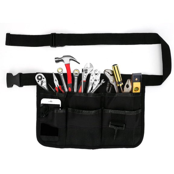 Gardening Tool Waist Bag Belt, Adjustable Garden Canvas Waist Bag with 7 Pockets of Different Sizes and Depth for Holding Gardening Tools and Home Decoration Tools