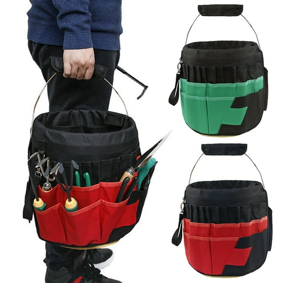 Gardening Tools Bucket Bag with 42 Pockets-Outdoor Multifunctional Better Sturdy Oxford/Canvas for Women Men