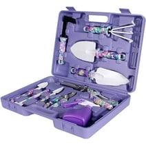 Gardening Tools Set 10 Pieces, Purple Floral Printed Garden Tools Kit,Multi-functional Gardening Gifts for Women Mother Wife