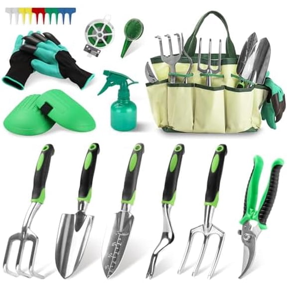 Gardening Tools Set,13-Piece Heavy Duty Gardening Tools with Non-Slip Ergonomic Handle,Rust-Proof Garden Hand Tools Storage in Garden-Tools Bag,Ideal Garden Gifts for Women$$Garden & Patio
