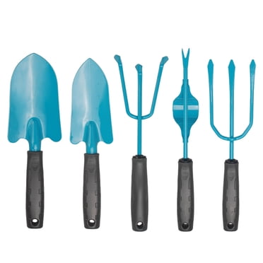 Japanese Gardening Tools Set - 6 Pc Black Stainless Steel Hand Tools With Ash Wood Handles