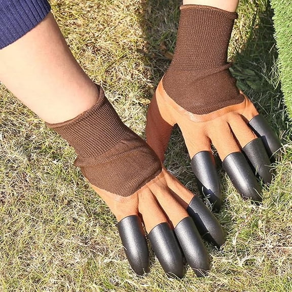 Gardening gloves for growing vegetables and flowers; rubber-coated work gloves with claws for digging and weeding; protective gloves