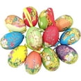 thumbnail image 1 of Gardeningwill Vintage Easter Colorful Paper Mache Foam Egg Hanging Ornaments, Set of 12, 1 of 5