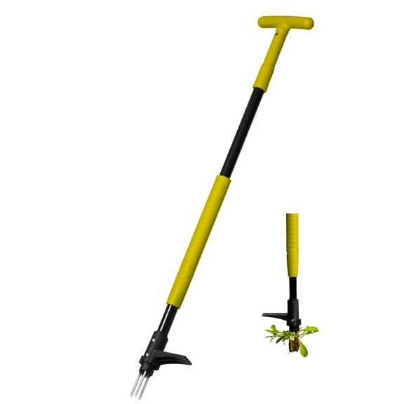 Gardenised 4 Claw Stand-Up Weed Puller Tool with Long Handle Durable Steel Head for Effortless Grass Removal Ergonomic Design Eliminates Bending Kneeling and Tugging Perfect for Easy Gardening