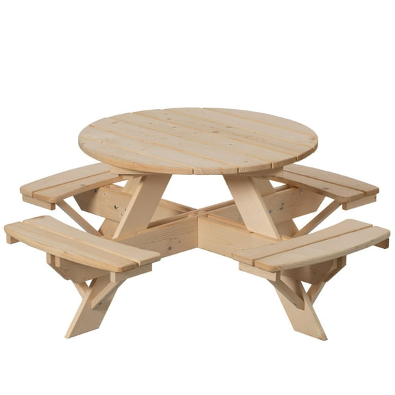 Gardenised Kids Picnic Table with Benches Natural Wood