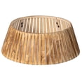 thumbnail image 1 of Gardenised Natural Wood Christmas Tree Collar Box with Slatted Panel Design Foldable Tapered Base Cover for Holiday Tree Stand Skirt Alternative for Indoor Seasonal Displays and Festive Home Decor, 1 of 8