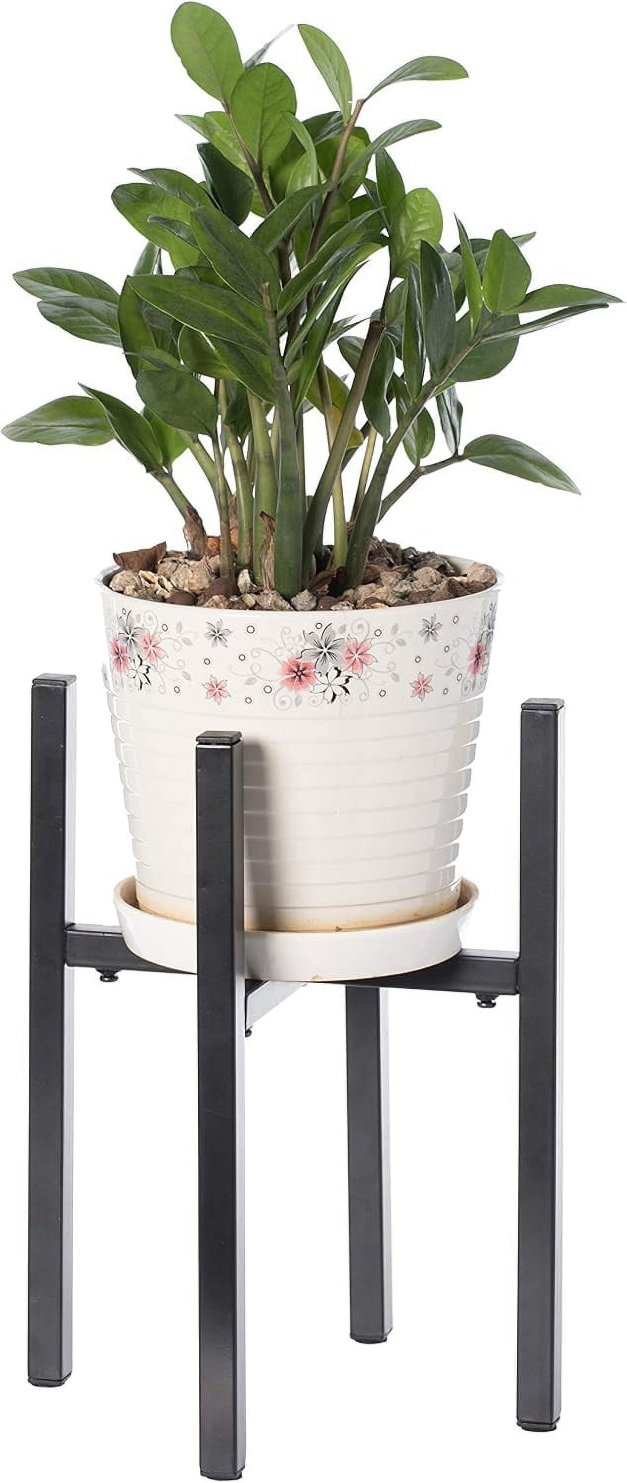 Adjustable Black Metal Plant Holder for Medium Flower Pots