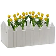 Gardenised QI004006A.L 10.5 x 25.5 x 10.5 in. Vinyl Planter Box Garden Bed Flower Pot, White