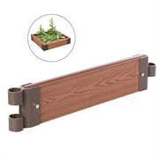 Gardenised QI004007S 6 x 29 x 2 in. Classic Traditional Rectangular Durable Wood- Look Raised Outdoor Garden Bed Flower Planter Box, Brown