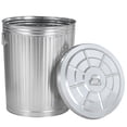 thumbnail image 1 of Gardenised Round Galvanized Steel, 20 Gallon Trash Can with Lid - Durable Metal Bucket for Backyard, Lawn, Garden and Yard Use - Weather-Resistant Garbage Can for Indoor and Outdoor, 17.75-inch, 1 of 2