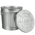 thumbnail image 1 of Gardenised Round Galvanized Steel, 7 Gallon Trash Can with Lid - Durable Metal Bucket for Backyard, Lawn, Garden and Yard Use - Weather-Resistant Garbage Can for Indoor and Outdoor, 13 inch, 1 of 2