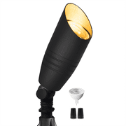 Gardenreet Brass Landscape Lighting Black Spot Light,LED Low Voltage Outdoor Lighting Uplight for Yard Garden and Patio with 5W MR16 Bulb 2700K Warm White