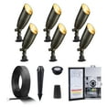 thumbnail image 1 of Gardenreet Brass Low Voltage Landscape Spotlights(6-Pack) Kit 12V LED with Low Voltage Transformer 150W and 100FT Wire and 30Pack Connectors for Outdoor House Garden Patio, 1 of 8