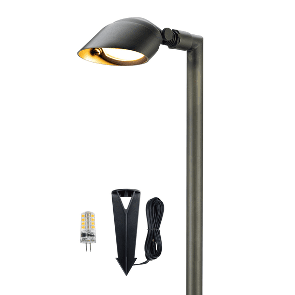 Gardenreet Brass Low Voltage Pathway Lights, 12V Outdoor LED Landscape Path Lights(Adjustable Angle) for Walkway Driveway Garden Yard with 3W 2700K Warm White LED G4 Bulb