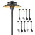 thumbnail image 1 of Gardenreet Brass Low Voltage Pathway Lights, 12V Outdoor LED Landscape Path Lights(Double Hat) for Walkway Driveway Garden Yard Without G4 Bulb(10 Pack), 1 of 7