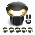 thumbnail image 1 of Gardenreet Brass Outdoor In Ground Lights,12V LED Low Voltage Landscape Lighting Well Lights with 5W MR16 LED Bulb 2700K Warm White(One-Direction Turret) 6 Pack, 1 of 6
