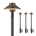 thumbnail image 1 of Gardenreet Brass Pathway Lights, Low Voltage LED Landscape Path Lights, 12V Outdoor Waterproof Landscape Lighting(Hat) for Walkway Driveway Garden Without G4 Bulb(4 Pack), 1 of 7