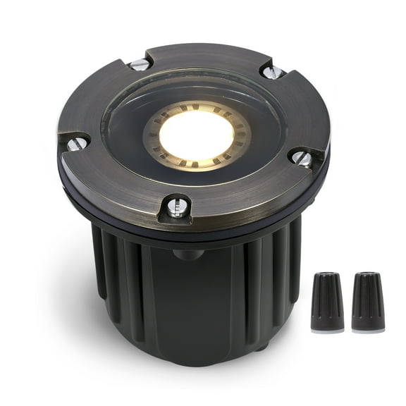 Gardenreet Brass Well Lights Landscape Led In Ground,12V LED Outdoor Landscape Lighting Well Lights for Tree, Pathway Without MR16 Bulb(Open Top)