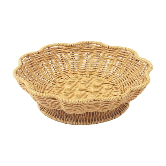 Gardens Rattan Tray Handwoven Resin Serving Platter With Convenient Carry Handles For Kitchen Patio Poolside Entertaining And Family Gatherings