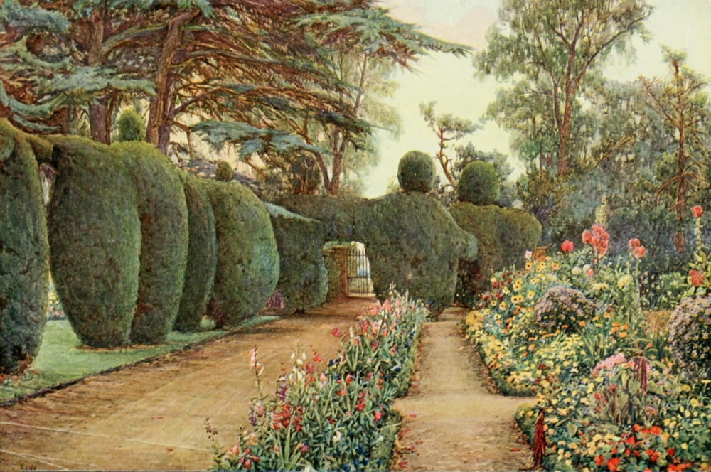 Gardens in Midland & Eastern Counties 1908 Campsea Ashe Canvas Art - Ernest A Rowe (24 x 36)