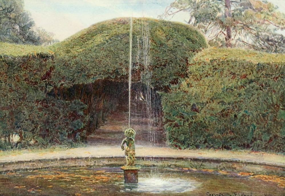 Gardens in Midland & Eastern Counties 1908 Melbourne Hall Canvas Art - George S Elgood (18 x 24)