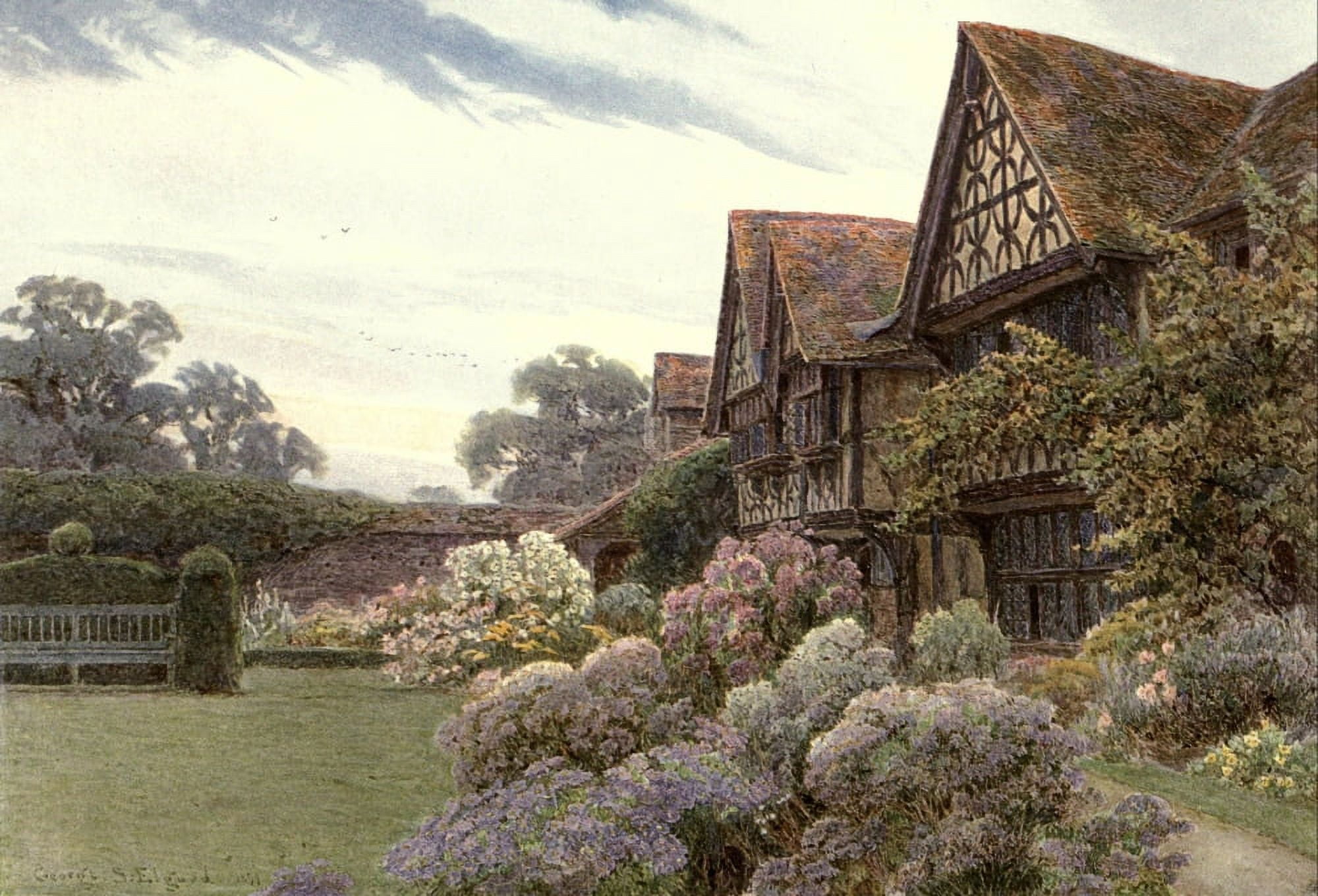 Gardens in Southern & Western Counties 1907 Tangley Manor Canvas Art - GS Elgood (24 x 36)