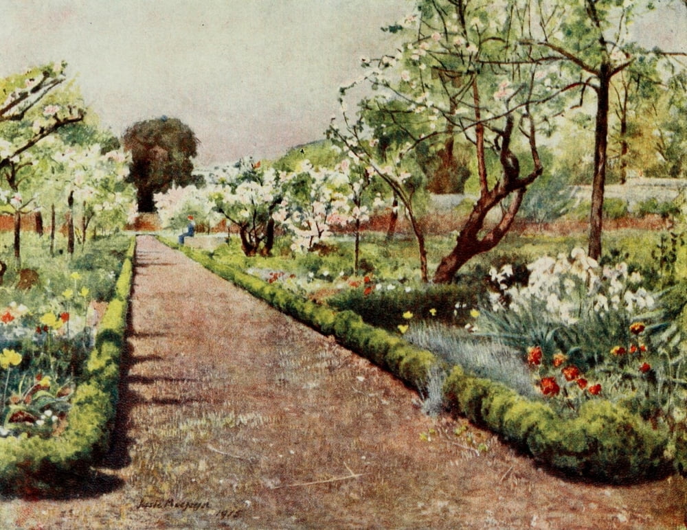 Gardens of Celebrities 1918 Fulham Flower Walk Canvas Art - J MacGregor (18 x 24)