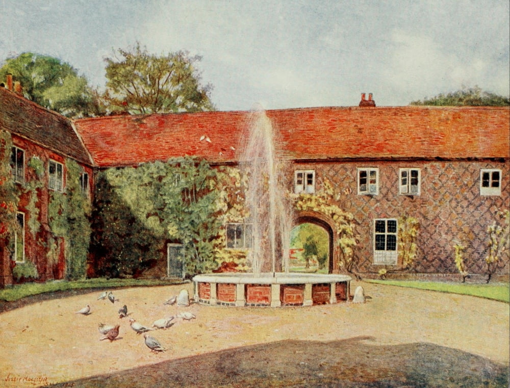 Gardens of Celebrities 1918 Fulham The Courtyard Canvas Art - J MacGregor (18 x 24)
