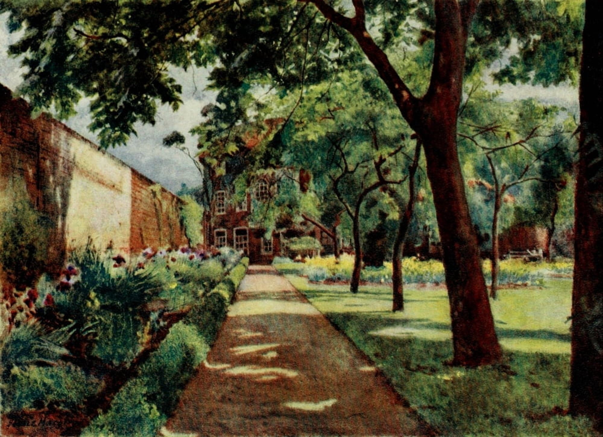 Gardens of Celebrities 1918 Hogarth House Canvas Art - J MacGregor (24 x 36)