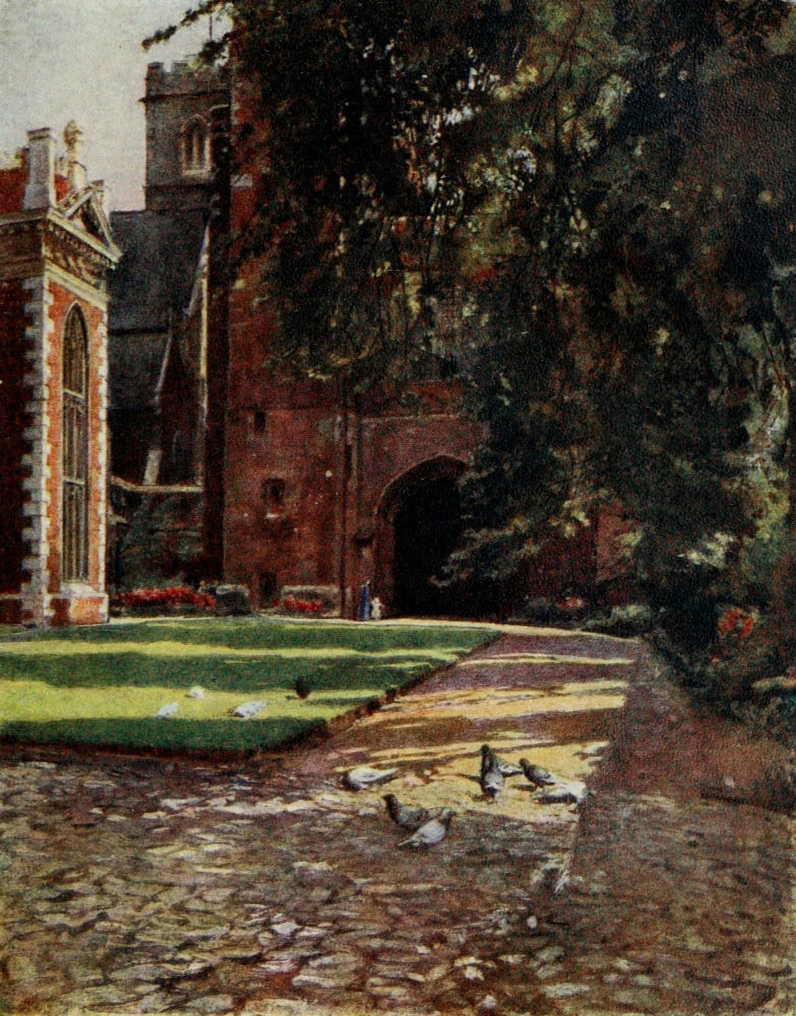 Gardens of Celebrities 1918 Lambeth Palace Tudor Gateway Canvas Art - J MacGregor (24 x 36)