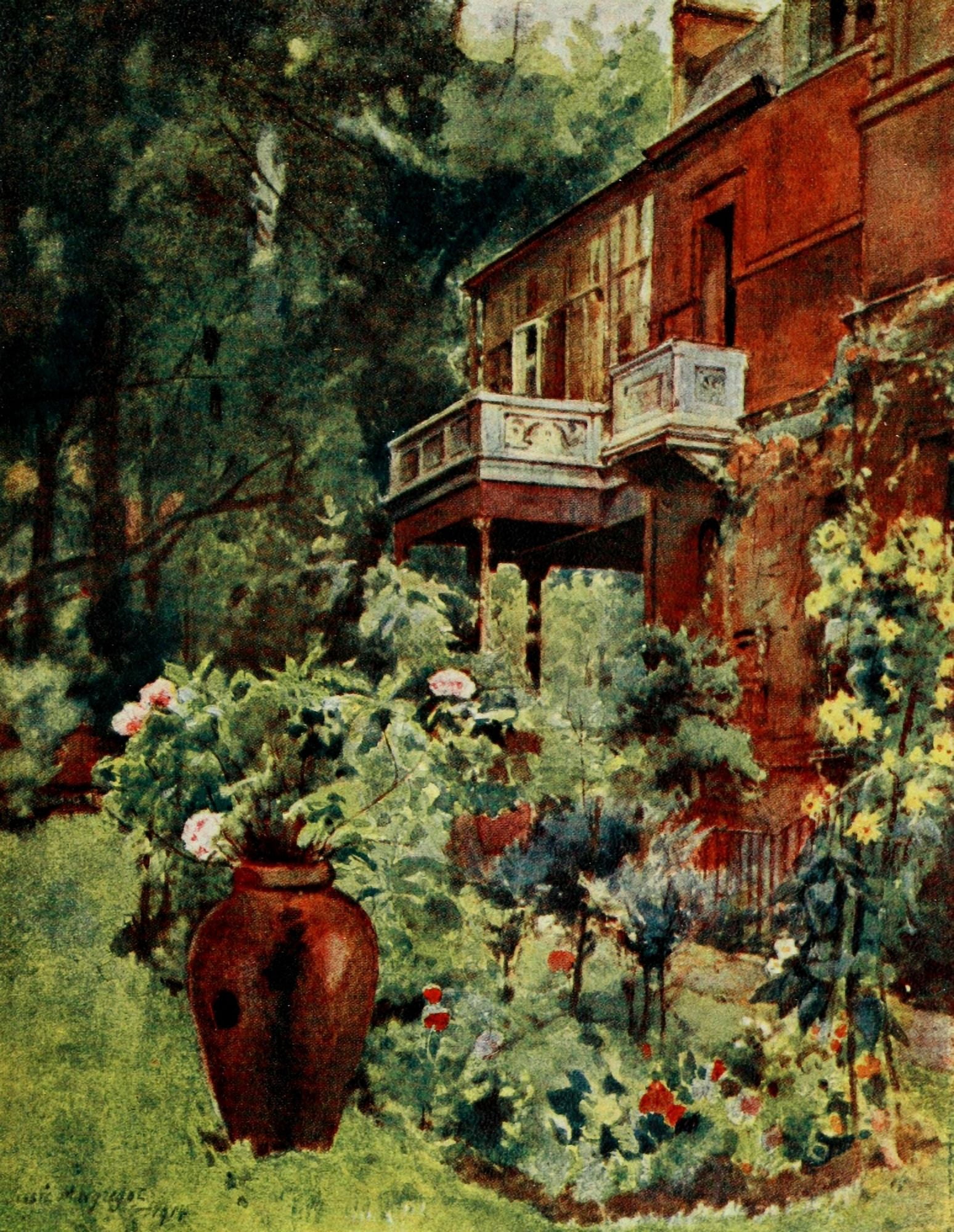 Gardens of Celebrities 1918 Leighton House Canvas Art - J MacGregor (24 x 36)