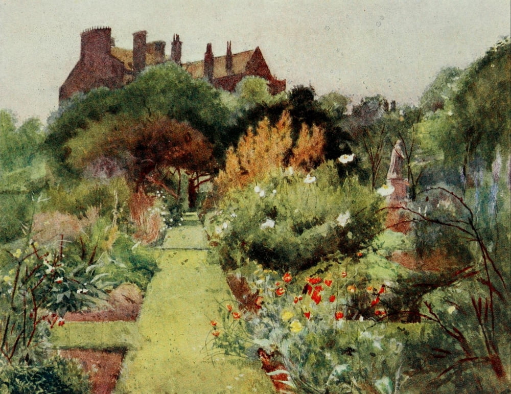 Gardens of Celebrities 1918 Physicke Garden Chelsea Canvas Art - J MacGregor (18 x 24)