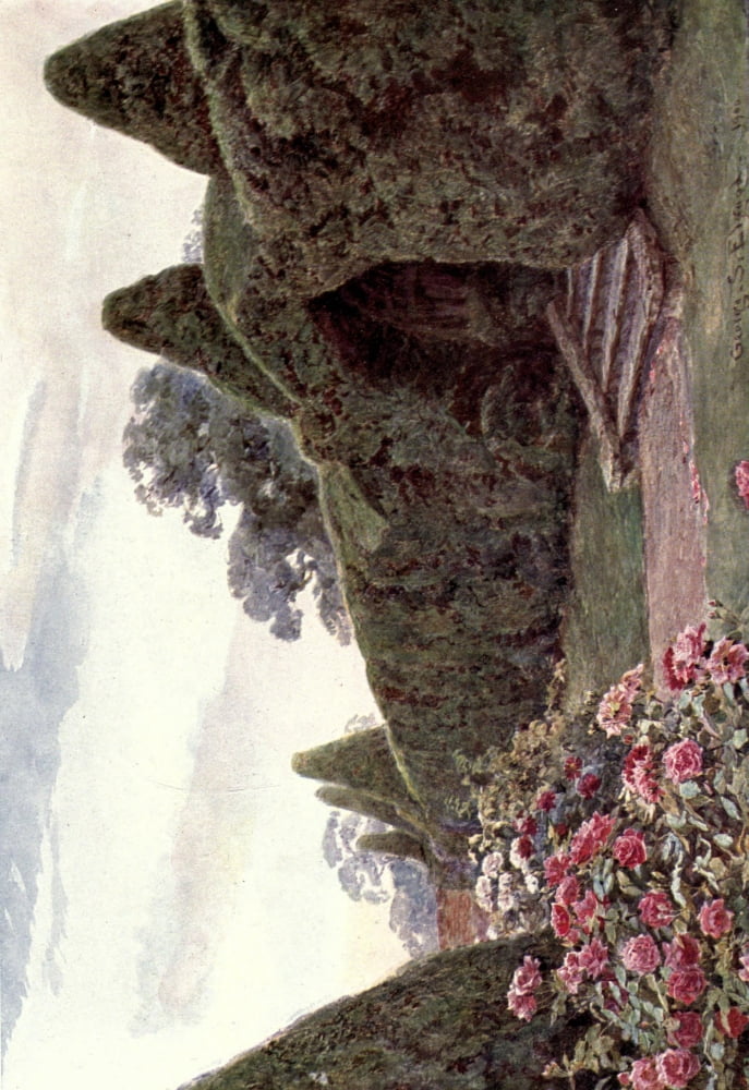 Gardens of England in the Southern & Western Counties 1907 Yew Arch at Brickwall Sussex Canvas Art - George S Elgood (24 x 36)