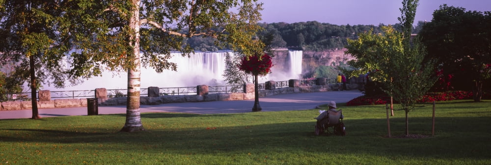Gardens on Canadian side of falls Niagara Falls Ontario Canada Canvas Art - Panoramic Images (27 x 9)