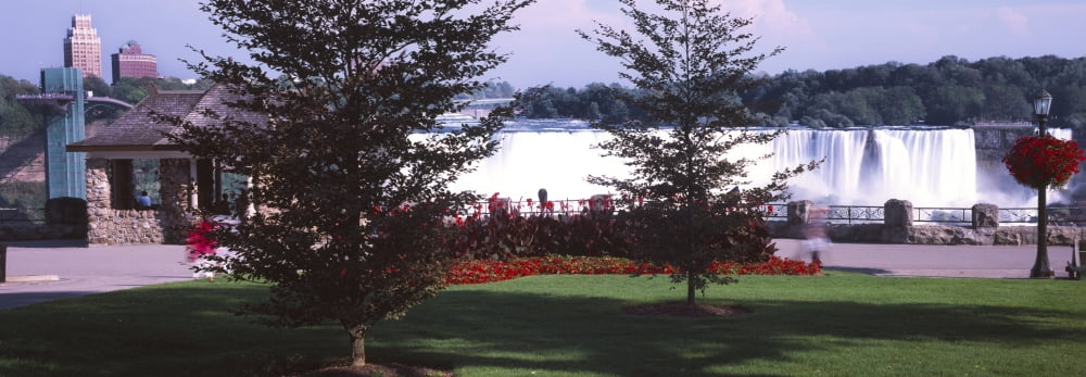 Gardens on Canadian side of falls Niagara Falls Ontario Canada Canvas Art - Panoramic Images (27 x 9)