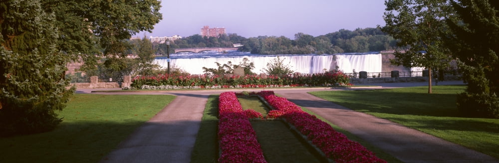 Gardens on Canadian side of falls Niagara Falls Ontario Canada Canvas Art - Panoramic Images (36 x 12)