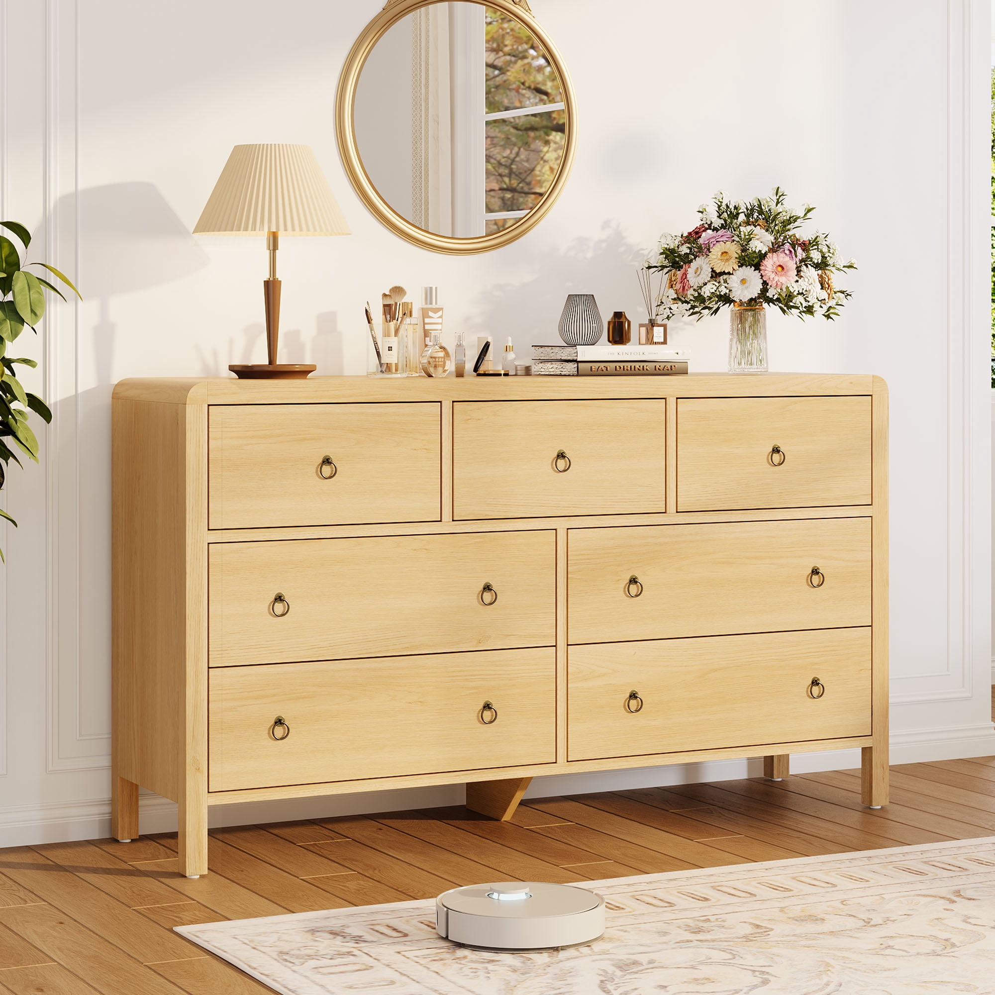 Garderth 6/7 Drawer Dresser,Double Dresser For Bedroom,Wood Chest Of ...
