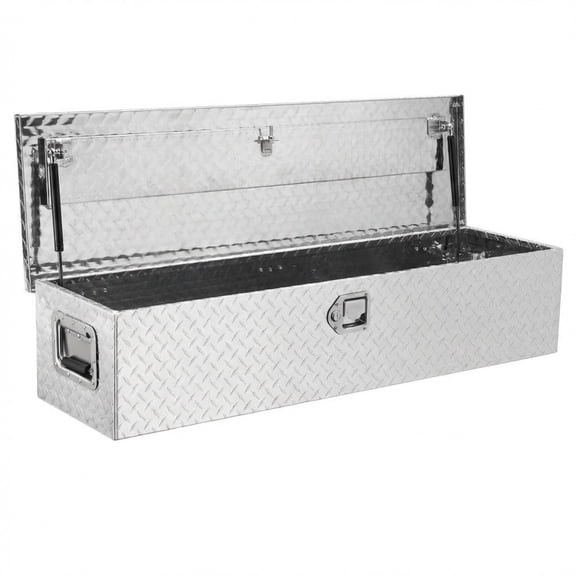 Garderth Aluminum Truck Bed Tool Box,Diamond Plate Tool Box,Storage Tool Box,Chest Box Storage Organizer With Side Handle And Lock Keys For Pickup Truck Bed RV Trailer