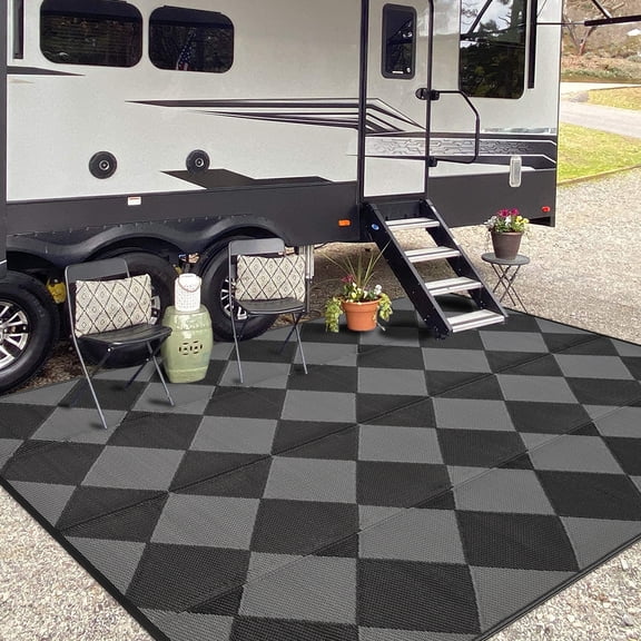 Garderth Outdoor Rug,Camping Rug,Reversible Plastic Straw Rug,Large Outdoor Area Rug,Waterproof Mat,Lightweight Foldable Carpet,Easy Clean For Patio Porch Backyard RV Beach Balcony Deck