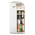 thumbnail image 1 of Garderth Slim Bathroom Storage Cabinet,Narrow Storage Cabinet,Modern Plastic Storage Cabinet,Rolling Bathroom Floor Cabinet With Drawers,Wheels,Handle,Toilet Paper Holder For Small Space Laundry, 1 of 7