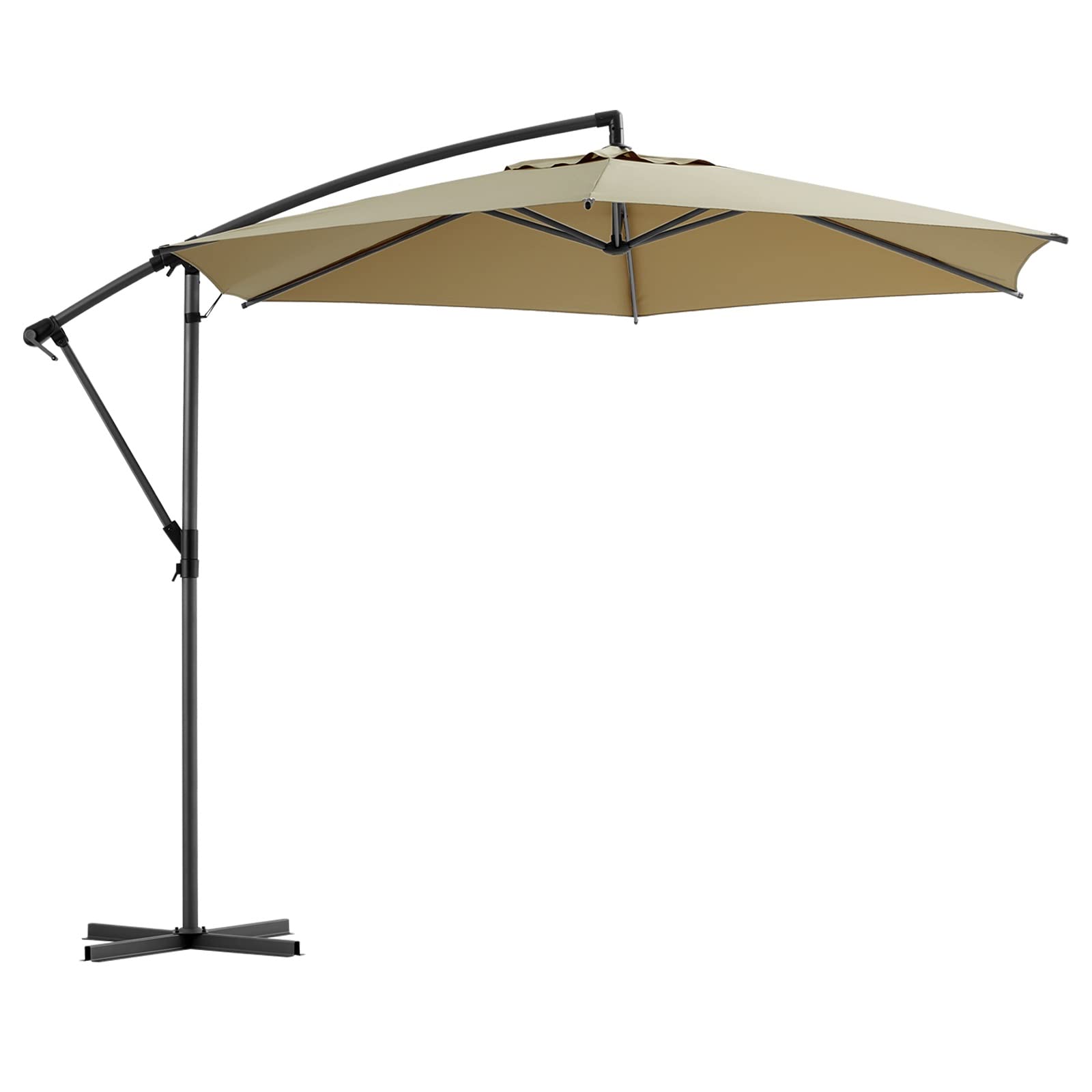 Gardesol 10FT Patio Umbrella, Fade Resistant Sunbrella With Sturdy Ribs