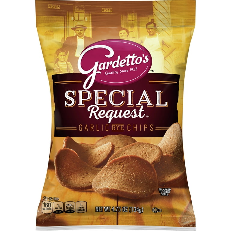 Carbs in Gardetto's Special Request Rye Chips, Roasted Garlic
