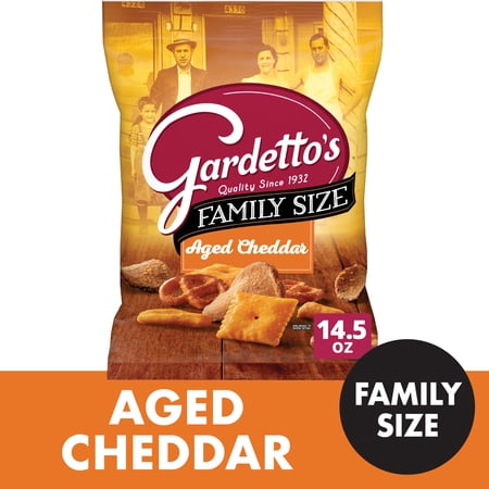 Gardetto's Snack Mix, Aged Cheddar, Family Size Pub and Party Mix, 14.5 oz Bag