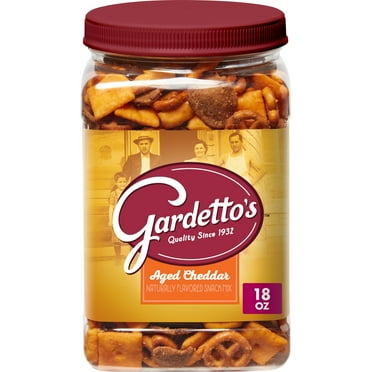 Gardetto's Snack Mix, Aged Cheddar, Salty Snacks Tub, 18 oz