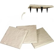 Gardien 15.5” Outdoor Decorative Stepping Stones with Ground Stakes - Beige Limestone Color